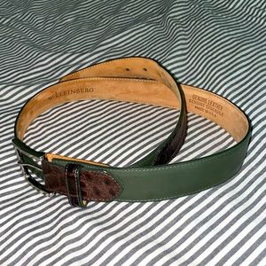 W. Kleinberg Crocodile Leather Brown/Green Belt  - Size 36